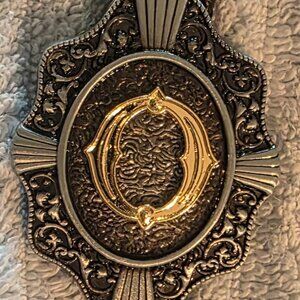 Vintage Metal Bolo Tie, Nice Letter O, Initial O, Nice Western Design